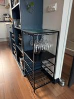 Zwart stalen wijnrek, Huis en Inrichting, Ophalen, 5 tot 15 flessen, Zo goed als nieuw, Metaal