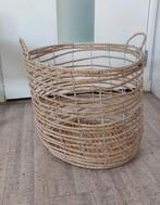 Naturel draadmand plant riet / metaal 40 cm hoog, Ø 40 cm, Ophalen of Verzenden, Zo goed als nieuw, Rond, Overige materialen