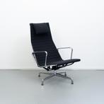 2x Vitra Eames EA 124 Lounge Zwart Hopsak - Chroom, Huis en Inrichting, 75 tot 100 cm, Ophalen of Verzenden, Zo goed als nieuw