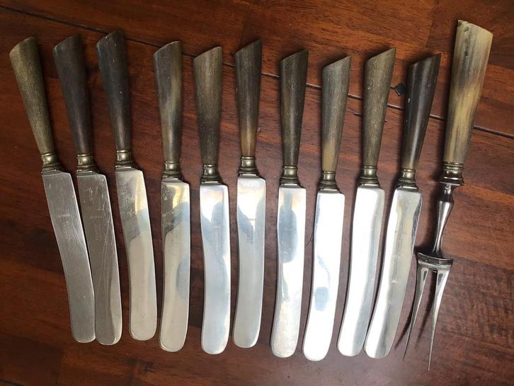 Antiek Wildmessen Set F.D. Bastet, Den Haag, Antiek en Kunst, Antiek | Bestek, Ophalen of Verzenden