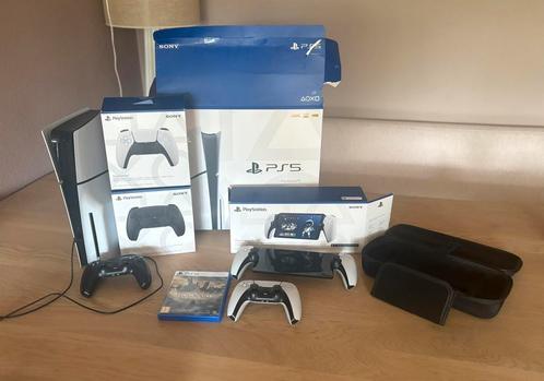 Playstation 5 Slim + veel extra’s, Spelcomputers en Games, Spelcomputers | Sony PlayStation 5, Zo goed als nieuw, Ophalen of Verzenden