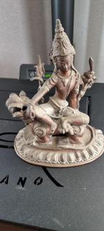 Bronze Beeldje van Simhanada Lokeshvara met drietand,, Verzenden, Brons