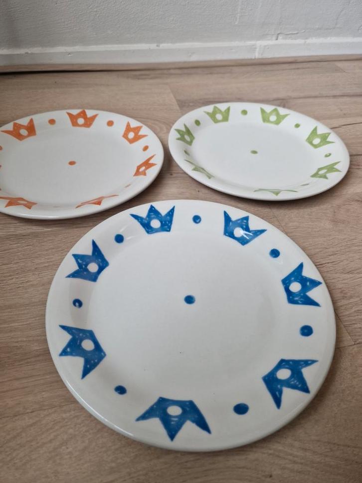 Vintage Borden John Tams - Space Age Design, Huis en Inrichting, Keuken | Servies, Gebruikt, Bord(en), Overige stijlen, Aardewerk