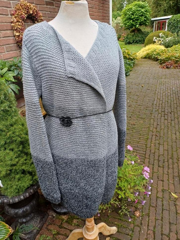 Woolovers Iers Noors lang wollen vest S folklore, Kleding | Dames, Truien en Vesten, Zo goed als nieuw, Maat 36 (S), Grijs, Ophalen of Verzenden