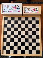 Schaak- en damspel bord met stenen, Ophalen of Verzenden, Zo goed als nieuw, Schaken