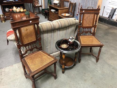 3x antieke stoel mp297 WD-028, Huis en Inrichting, Stoelen, Drie, Hout, Riet of Rotan, Ophalen