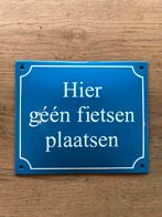 Hier geen fietsen plaatsen emaille bord, Antiek en Kunst, Antiek | Emaille, Ophalen of Verzenden