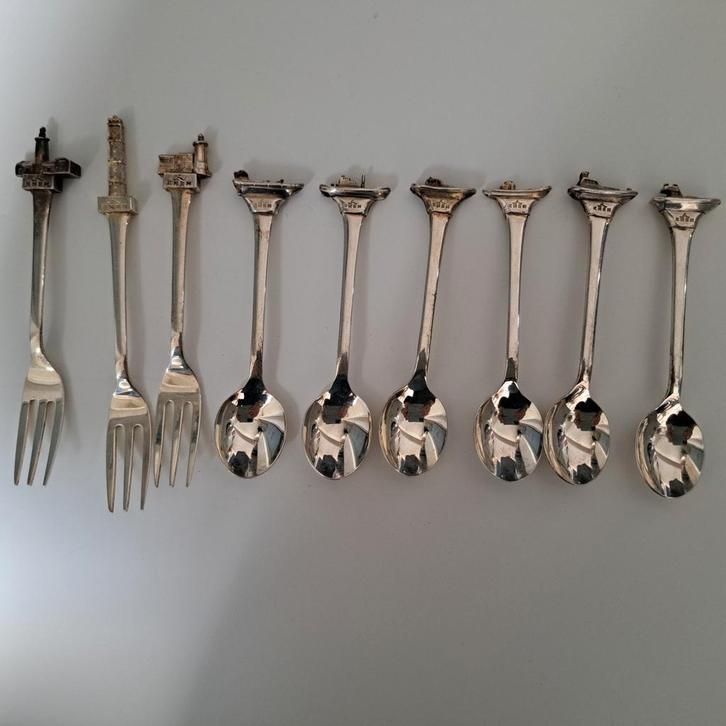 KNMI 6 theelepeltjes, 3 vorkjes, Verzamelen, Overige Verzamelen, Zo goed als nieuw, Ophalen