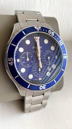 Fossil FS 5724 - Heren Horloge 46mm - Blauw, Overige merken, Staal, Ophalen of Verzenden, Staal