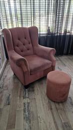 GRATIS Roze fauteuil met voetenbank, Huis en Inrichting, Fauteuils, Ophalen, Gebruikt, Vintage, 75 tot 100 cm