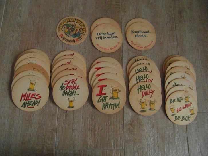 Oude Bierviltjes met tekst; Heineken en Bavaria, Verzamelen, Biermerken, Gebruikt, Viltje(s), Overige merken, Ophalen of Verzenden