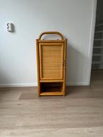 Vintage rotan bijzettafel kast ladekast kast bamboe retro, Ophalen