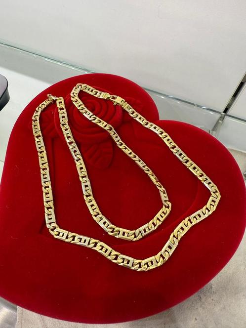 18 karaats massieve gouden rolex design ketting | ITALY, Sieraden, Tassen en Uiterlijk, Kettingen, Nieuw, Goud, Ophalen of Verzenden
