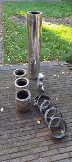 Dubbelwandig rookkanaal 150/205 + beugels en klembanden, Gebruikt, Overige typen, Ophalen of Verzenden, Rvs
