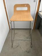 Lapalma barkruk blanched oak rvs onderstel nieuw, Huis en Inrichting, Barkrukken, Met voetsteun, 60 tot 90 cm, Nieuw, Ophalen of Verzenden