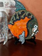 Geglazuurde keramieken vis, wanddecoratie Valauris stijl XL, Ophalen of Verzenden