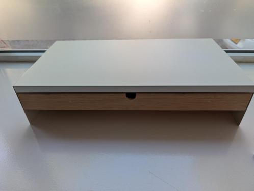 Ikea ELLOVEN Monitorstandaard met lade, wit Monitor Stand, Computers en Software, Laptopstandaarden, Zo goed als nieuw, Ophalen
