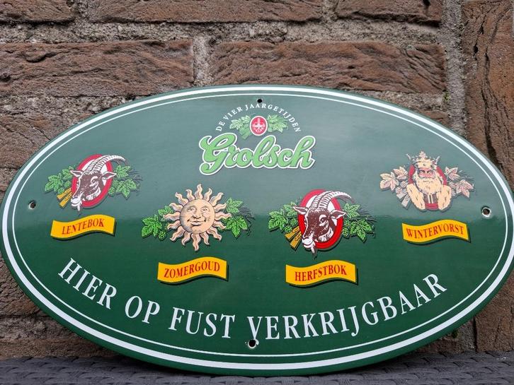 Emaillebord Grolsch bier, Verzamelen, Biermerken, Nieuw, Reclamebord, Plaat of Schild, Grolsch, Ophalen of Verzenden