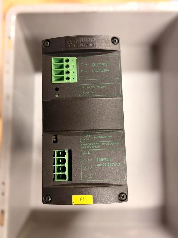 MURR ELEKTRONIK MSC20 voeding 24 VDC 20A 3fasen, Hobby en Vrije tijd, Elektronica-componenten, Gebruikt, Ophalen of Verzenden