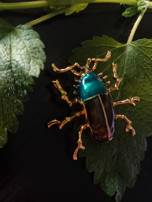 Grote kever broche, insect, bug, Sieraden, Tassen en Uiterlijk, Broches, Nieuw, Overige materialen, Groen, 4 tot 7 cm, Verzenden