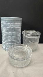 Iittala kastehelmi voorraadpojtes, Huis en Inrichting, Ophalen of Verzenden, Zo goed als nieuw, Rond, Glas