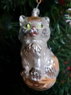 Handgeblazen kerstbal kat, glas, Ophalen of Verzenden, Zo goed als nieuw