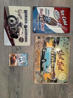 Stoere Wandborden Set - Harley, Cola, VW, Route 66, Ophalen of Verzenden, Zo goed als nieuw