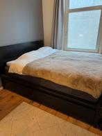 IKEA Malm bedframe, Huis en Inrichting, Ophalen, Zwart, Tweepersoons, Zo goed als nieuw