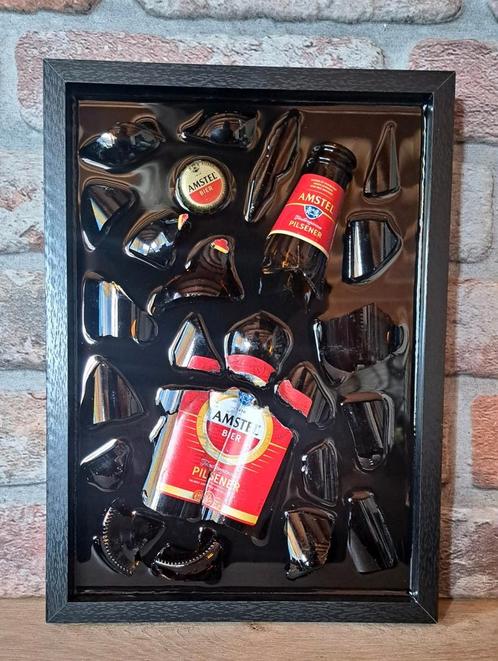 Amstel flesje verwerkt in een lijst met Epoxy, Antiek en Kunst, Kunst | Schilderijen | Modern, Ophalen of Verzenden