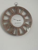 Riverdale Wandklok Luton - 70cm - Zilver/Hout, Huis en Inrichting, Woonaccessoires | Klokken, Ophalen, Nieuw, Analoog, Wandklok