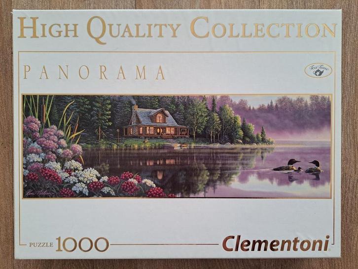 Beside still water - Clementoni panorama puzzel 1000 stukjes, Hobby en Vrije tijd, Denksport en Puzzels, Zo goed als nieuw, Legpuzzel
