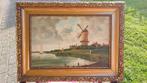 Antiek schilderij 'wijk bij Duurstede' in antieke lijst, Antiek en Kunst, Kunst | Schilderijen | Klassiek, Ophalen of Verzenden