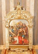 Groot oud Frans gipsen kerkbeeld 'Jésus tombe une 2e fois', Ophalen