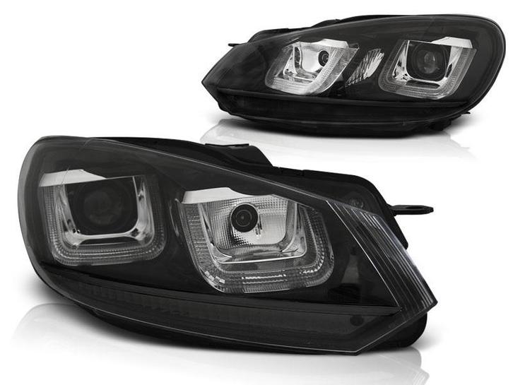 Koplampen VW Golf VI Tube design Zwart VW GOLF 6 BJ, Auto diversen, Auto-accessoires, Nieuw, Ophalen of Verzenden