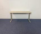 4 x Bureau Gispen (slinger), licht eiken blad, 160 x 80 cm., Ophalen, In hoogte verstelbaar, Gebruikt, Bureau
