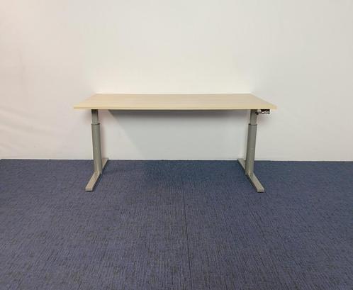 4 x Bureau Gispen (slinger), licht eiken blad, 160 x 80 cm., Huis en Inrichting, Bureaus, Gebruikt, Bureau, In hoogte verstelbaar