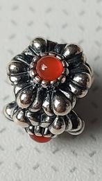 ZELDZAME Originele Pandora bedel bloemen oranje stenen, Ophalen of Verzenden, Zo goed als nieuw, Zilver, Pandora