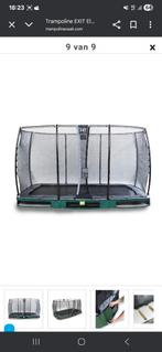 Trampoline EXIT Elegant Inground 366x214 green, Ophalen, Gebruikt