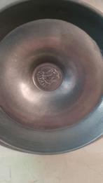 Tinnen kandelaar met bel, Antiek en Kunst, Antiek | Kandelaars, Ophalen of Verzenden, Overige materialen