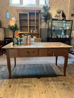 Antieke oude Franse bureau sidetable keuken eet tafel, Ophalen of Verzenden, Zo goed als nieuw, Rechthoekig