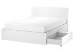 IKEA Malm bed 160x200 cm met lades, Ophalen, Gebruikt, Tweepersoons, 160 cm