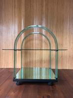 Gebogen groene glazen barwagen van Fiam, Italië, jaren 80, Ophalen, Gebruikt, X, X