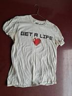 Fun shirt, Get a life., Ophalen of Verzenden, Zo goed als nieuw, Maat 48/50 (M), Wit