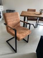 4 x Eetkamerstoelen, Gebruikt, Bruin, Leer, Ophalen of Verzenden