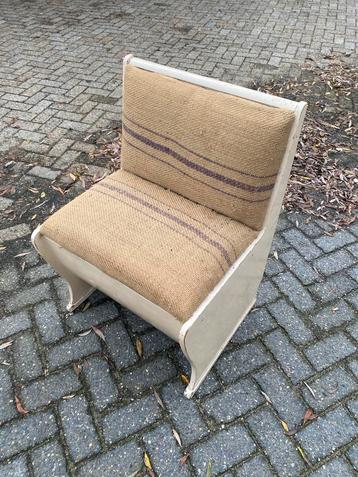 Vintage Stoel met Jute Bekleding beschikbaar voor biedingen