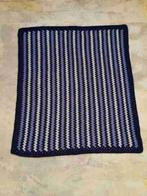 Vintage gehaakte woondeken plaid blauwtinten 137/121, Gebruikt, Etten-Leur, Djt@dejuistetoon.eu, Ophalen of Verzenden