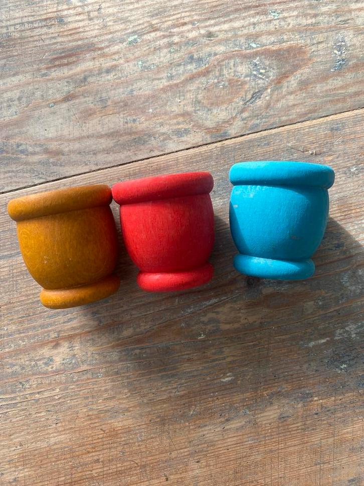 Houten Speelgoed Bakjes - Set van 3, Kinderen en Baby's, Speelgoed | Babyspeelgoed, Gebruikt, Overige typen, Ophalen of Verzenden