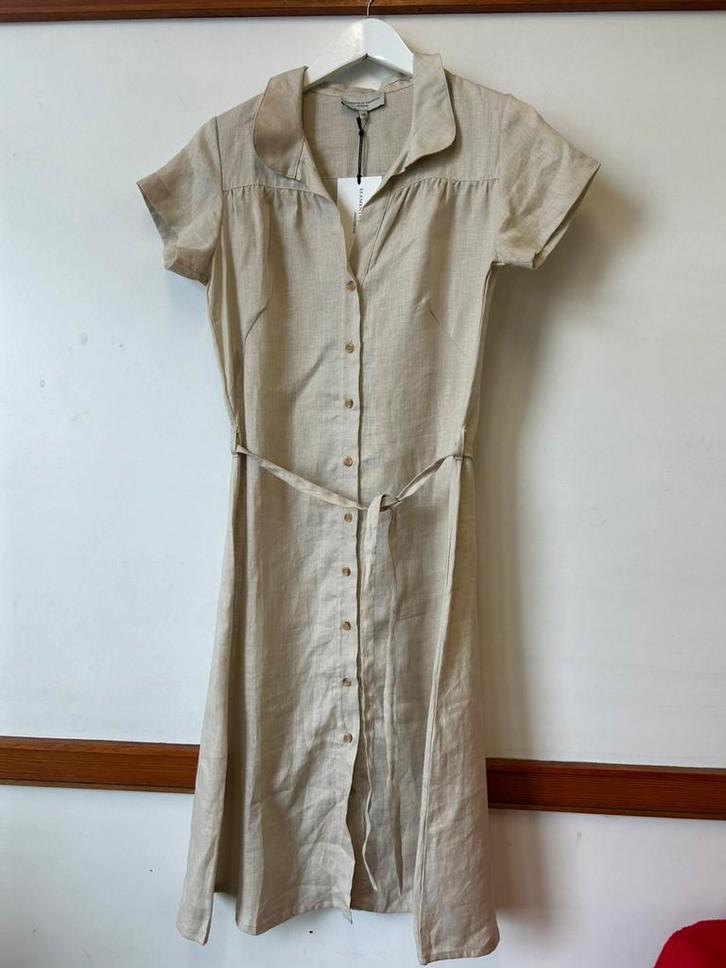 LINNEN JURK  - MAAT 36 - ELEMENTS OF FREEDOM, Kleding | Dames, Jurken, Zo goed als nieuw, Maat 36 (S), Beige, Onder de knie, Ophalen of Verzenden