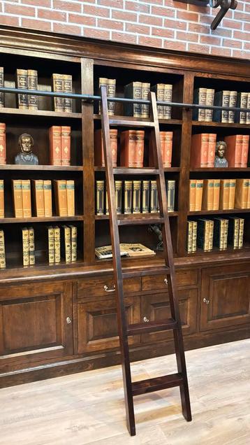 Boekenkast met Ladder eikenhout - afbeelding 2