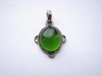 Mooie Zilveren Hanger met Cabuchon geslepen Bolle Peridot, Verzenden, Zilver, Hanger, Met edelsteen